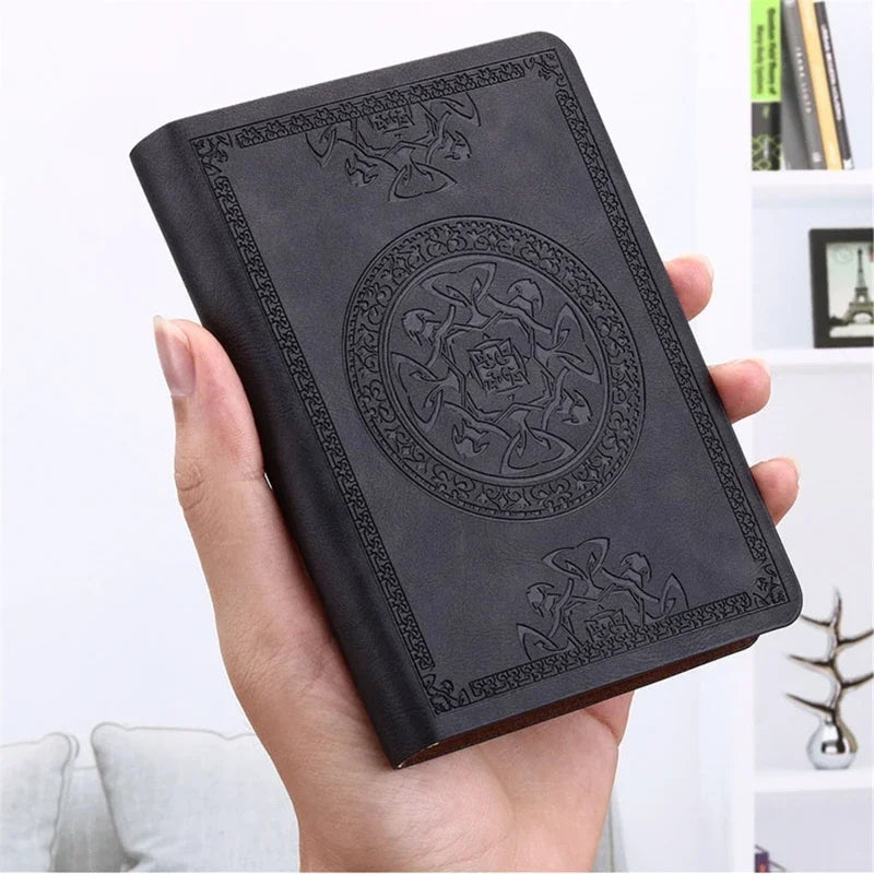 2025 Portable Vintage Leather Notebook Diary – Compact Journal & Stationery Gift