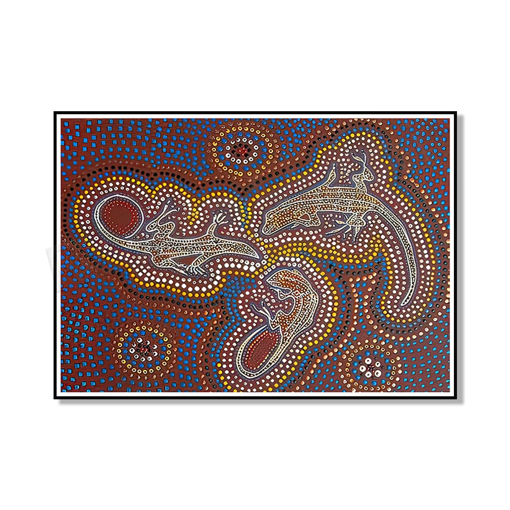 Aboriginal Art Print – Geometric Canvas Poster for Home & Living Room Decor