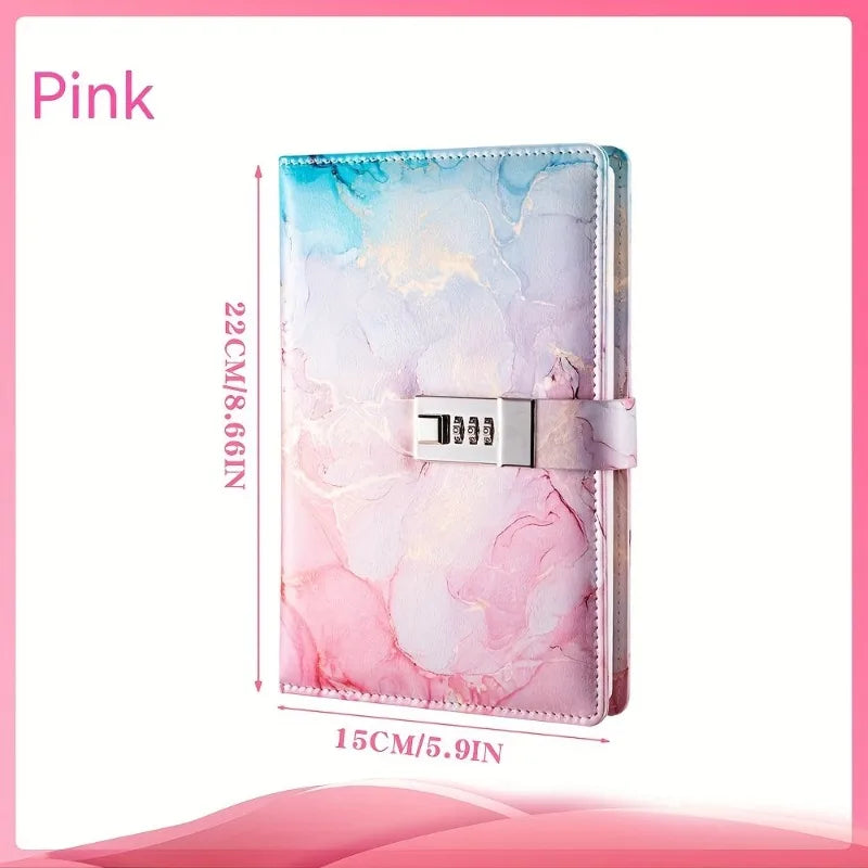 A5 Fashion Password Book with Lock – Secure & Creative Journal Notebook