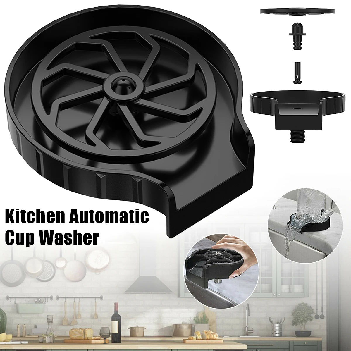 Faucet Glass Rinser Cup Cleaner – Automatic Bar & Kitchen Glass Washe