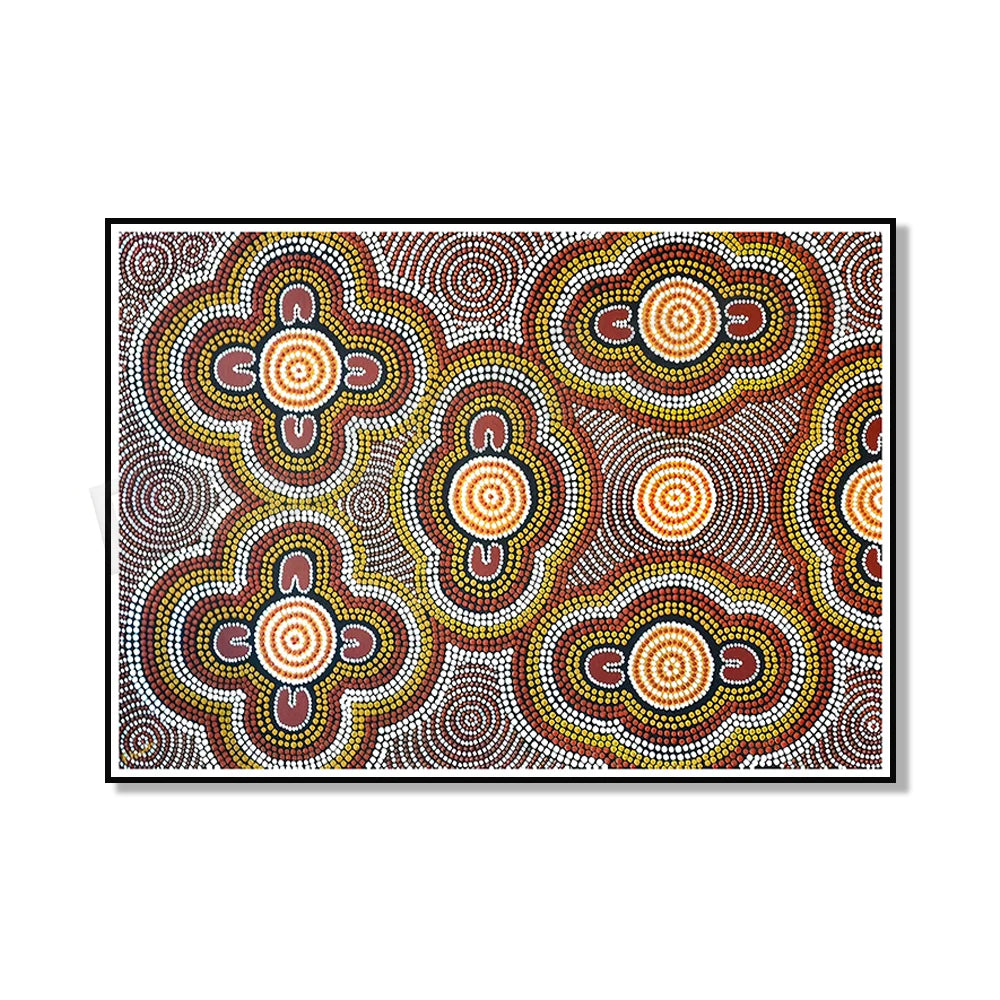 Aboriginal Art Canvas Print – Geometric Design, Abstract Spray Painting for Home Décor