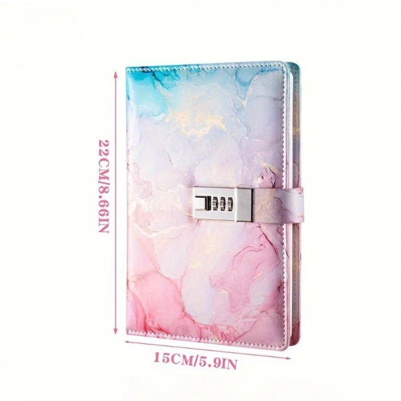 A5 Fashion Password Book with Lock – Secure & Creative Journal Notebook