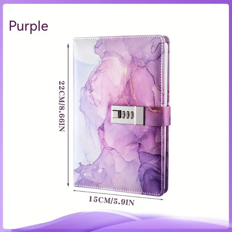 A5 Fashion Password Book with Lock – Secure & Creative Journal Notebook