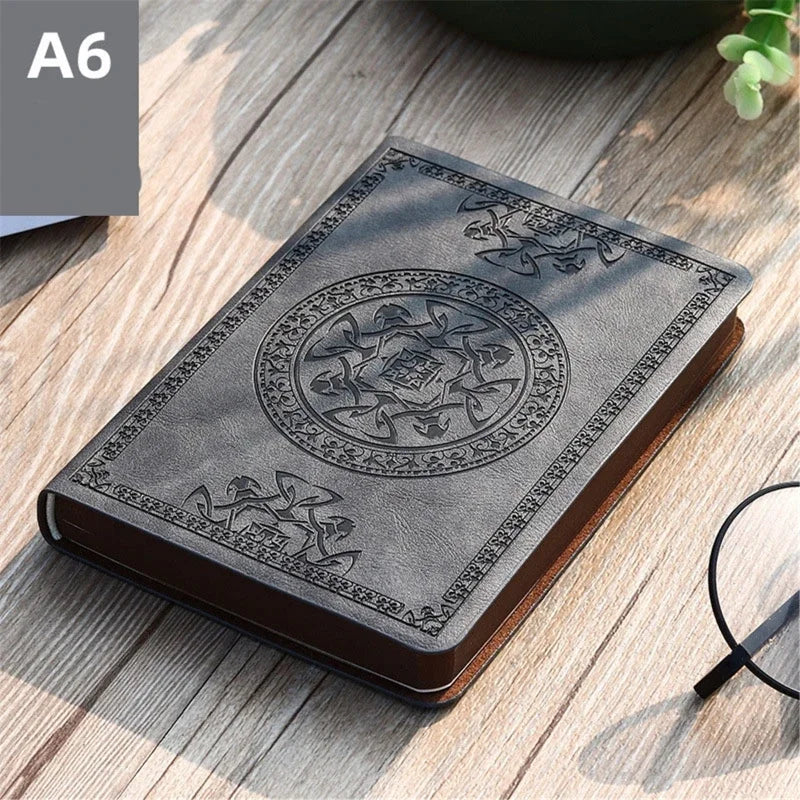 2025 Portable Vintage Leather Notebook Diary – Compact Journal & Stationery Gift