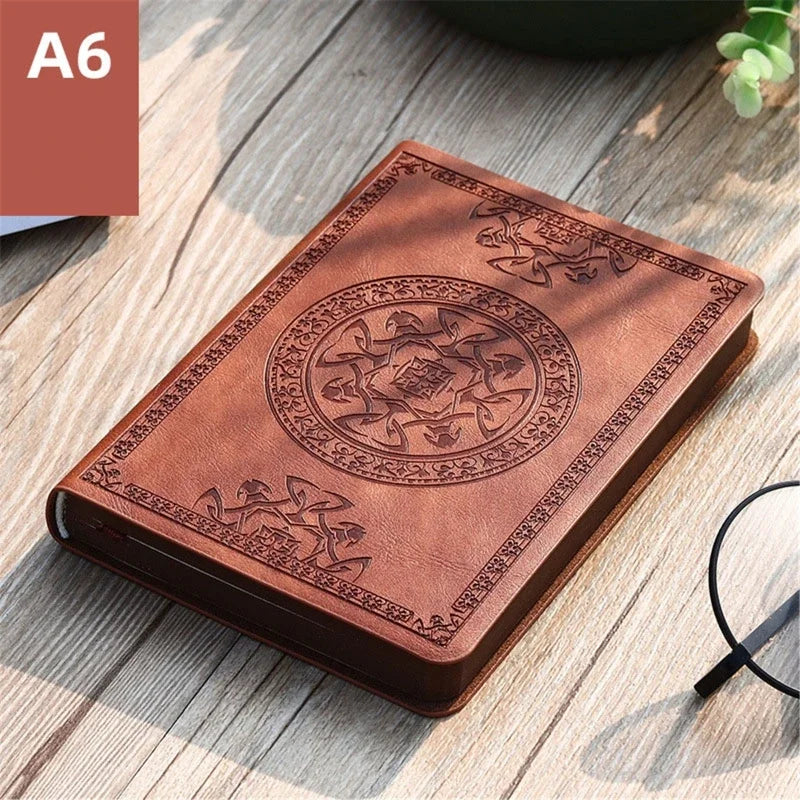 2025 Portable Vintage Leather Notebook Diary – Compact Journal & Stationery Gift