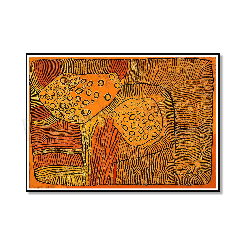 Aboriginal Art Print – Geometric Canvas Poster for Home & Living Room Decor