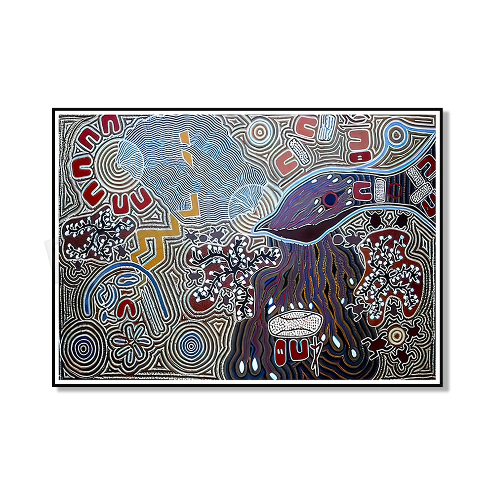 Aboriginal Art Print – Geometric Canvas Poster for Home & Living Room Decor