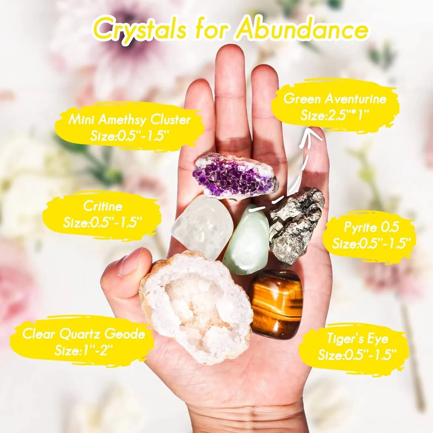 Crystals for Abundance & Prosperity – 6-Piece Healing Stone Set