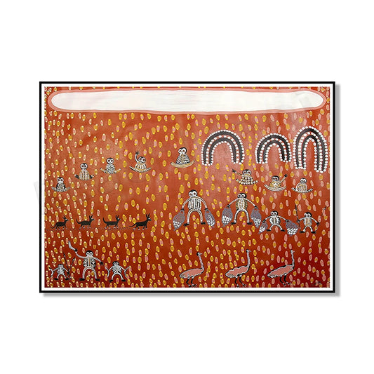 Aboriginal Art Print – Geometric Canvas Poster for Home & Living Room Decor