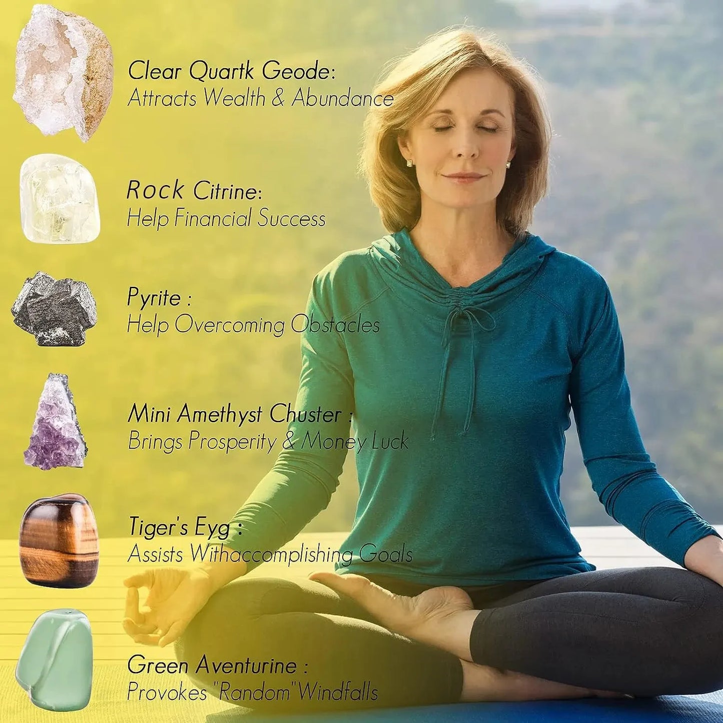 Crystals for Abundance & Prosperity – 6-Piece Healing Stone Set