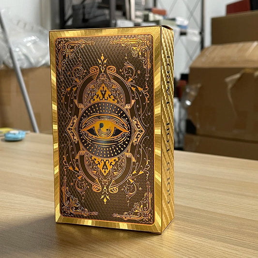 Spanish & English Golden Foil Tarot Cards – 78-Card Divination Deck with 2-Language Guidebook